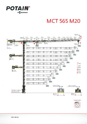 Grúas torre con rotación superior Potain MCT 565 M20