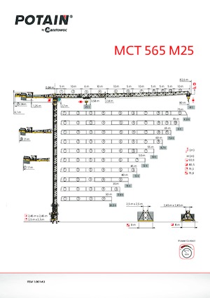Grúas torre con rotación superior Potain MCT 565 M25