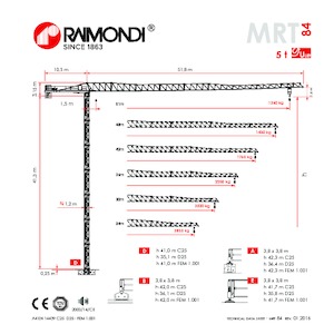 Grúas torre con rotación superior Raimondi MRT84