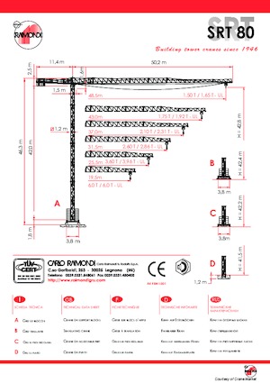Grúas torre con rotación superior Raimondi SRT 80