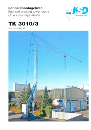 Grúas torre con rotación inferior KSD TK  3010/3 (2,5 m)