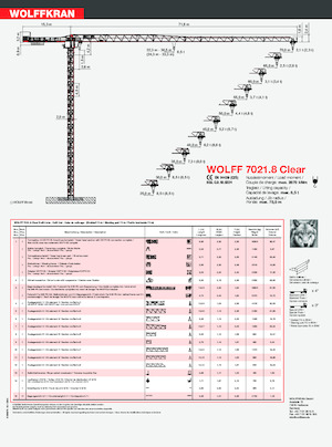 Grúas torre con rotación superior Wolffkran 7021.8 Clear