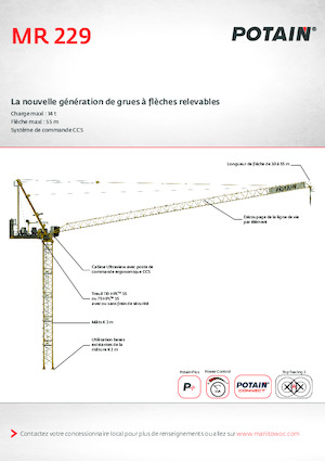 Grúas torre con rotación superior Potain MR 229