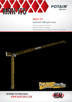 Grúas torre con rotación superior Potain MRH 175