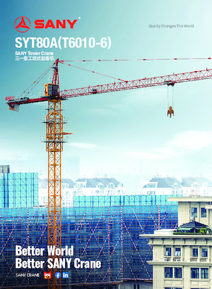 Grúas torre con rotación superior Sany SYT80A 