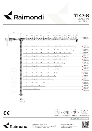 Grúas torre con rotación superior Raimondi T147-8