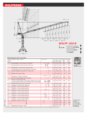 Grúas torre con pluma rotativa Wolffkran 1250 B