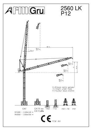 Grúas torre con pluma rotativa FM-Gru 2560 LK P12