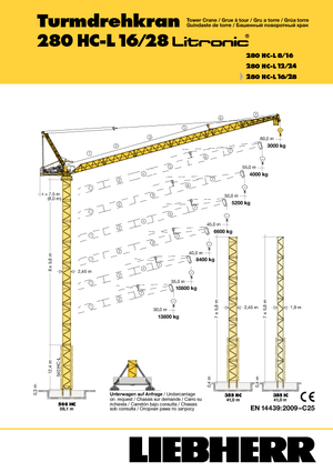 Grúas torre con pluma rotativa Liebherr 280 HC-L 16/28  Litronic