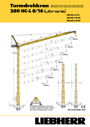 Grúas torre con pluma rotativa Liebherr 280 HC-L 8/16  Litronic