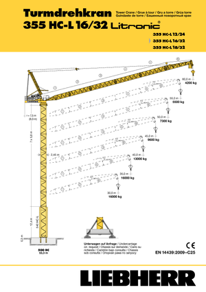 Grúas torre con pluma rotativa Liebherr 355 HC-L 16/32 Litronic