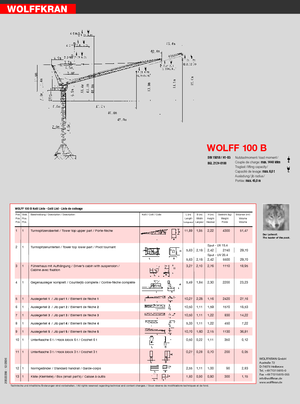 Grúas torre con pluma rotativa Wolffkran WK 100 B