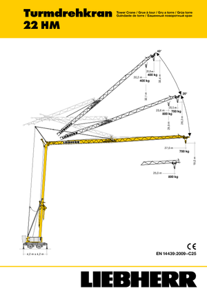 Grúas torre con rotación inferior Liebherr 22 HM FU