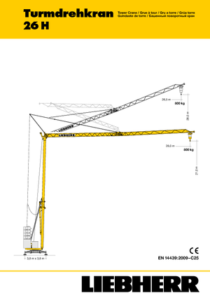Grúas torre con rotación inferior Liebherr 26 H - 2,0-FU