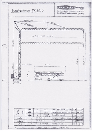 Grúas torre con rotación inferior Pekazett 3010 SM