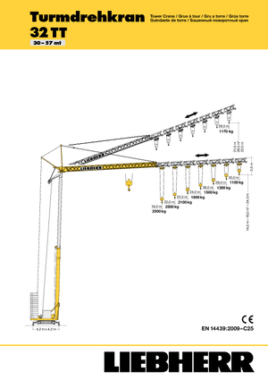 Grúas torre con rotación inferior Liebherr 32 TT - 2,5-FU
