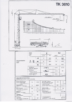 Grúas torre con rotación inferior Pekazett 3610 SMF