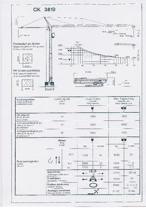 Grúas torre con rotación inferior Pekazett 3810 CSMF