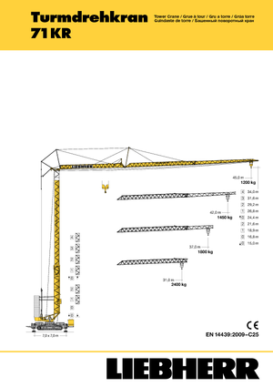 Grúas torre con rotación inferior Liebherr 71 KR.1 (FU)