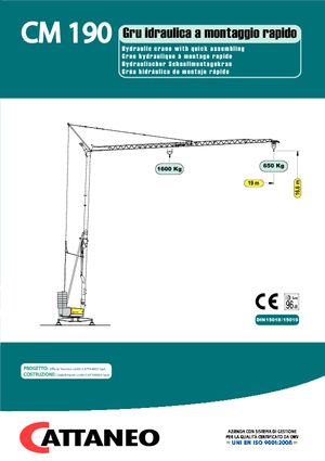 Grúas torre con rotación inferior Cattaneo CM 190 