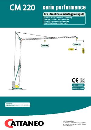 Grúas torre con rotación inferior Cattaneo CM 220