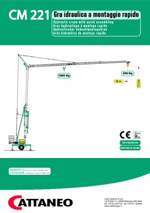 Grúas torre con rotación inferior Cattaneo CM 221 