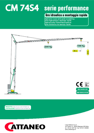 Grúas torre con rotación inferior Cattaneo CM 74S4 