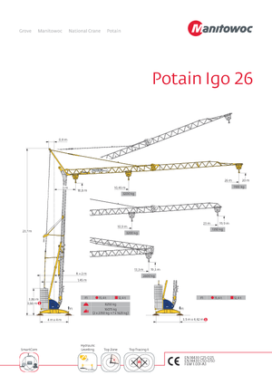 Grúas torre con rotación inferior Potain IGO 26 (3,2t)