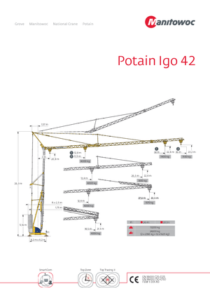 Grúas torre con rotación inferior Potain IGO 42