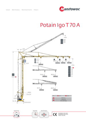 Grúas torre con rotación inferior Potain IGO T 70 A