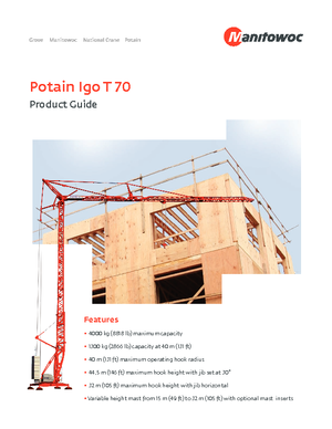 Grúas torre con rotación inferior Potain IGO T 70