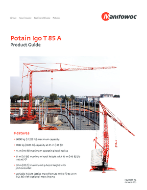 Grúas torre con rotación inferior Potain IGO T 85