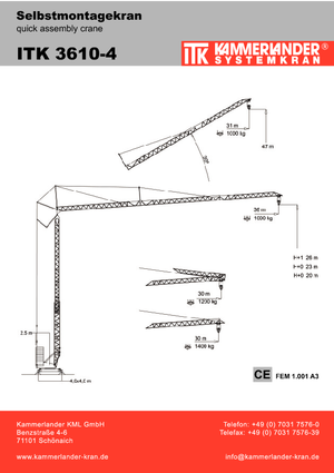 Grúas torre con rotación inferior ITK ITK 3610-4