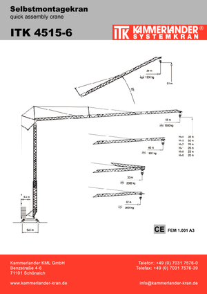 Grúas torre con rotación inferior ITK ITK 4515-6