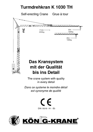 Grúas torre con rotación inferior König K 1030 TH