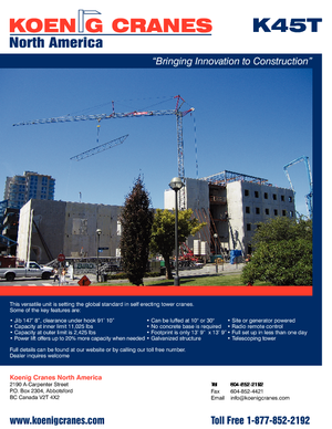 Grúas torre con rotación inferior König K 45 T
