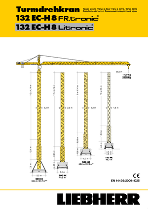 Grúas torre con rotación superior Liebherr 132 EC-H 8 Litronic