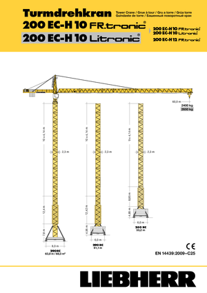 Grúas torre con rotación superior Liebherr 200 EC-H 10 FR.tronic
