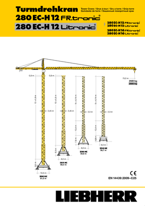 Grúas torre con rotación superior Liebherr 280 EC-H 12 Lit