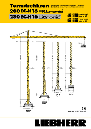 Grúas torre con rotación superior Liebherr 280 EC-H 16 Lit