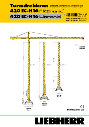 Grúas torre con rotación superior Liebherr 420 EC-H 16