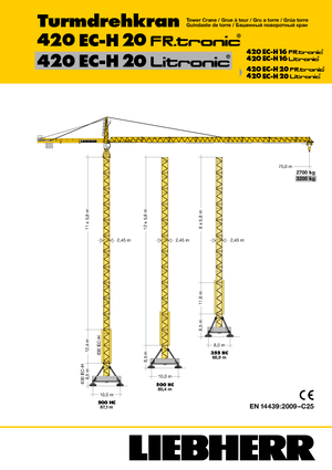 Grúas torre con rotación superior Liebherr 420 EC-H 20