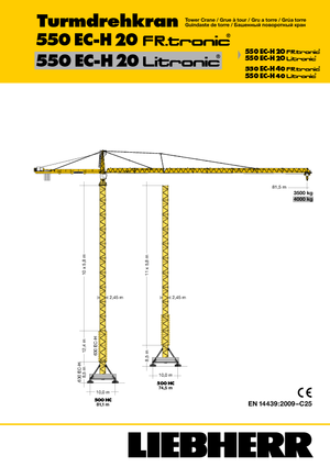 Grúas torre con rotación superior Liebherr 550 EC-H 20 Litronic 