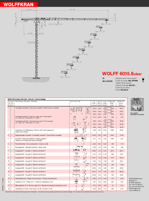 Grúas torre con rotación superior Wolffkran 6015.8 clear