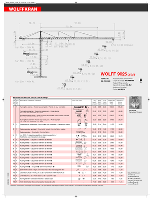 Grúas torre con rotación superior Wolffkran 9025 cross