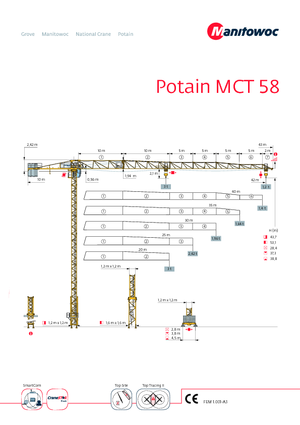 Grúas torre con rotación superior Potain MCT 58-2,5 t
