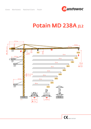 Grúas torre con rotación superior Potain MD 238 A-J12