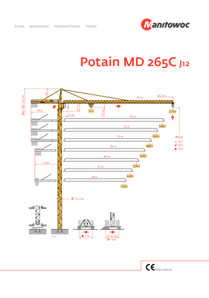 Grúas torre con rotación superior Potain MD 265 C J12