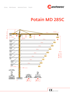 Grúas torre con rotación superior Potain MD 285 C