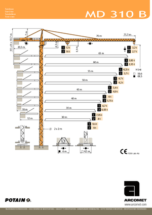 Grúas torre con rotación superior Potain MD 310 B